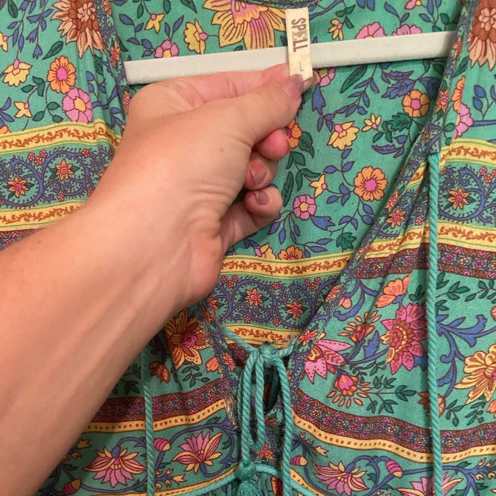 Spell Floral Blue and Pink Maxi Dress - Picture 5 of 11
